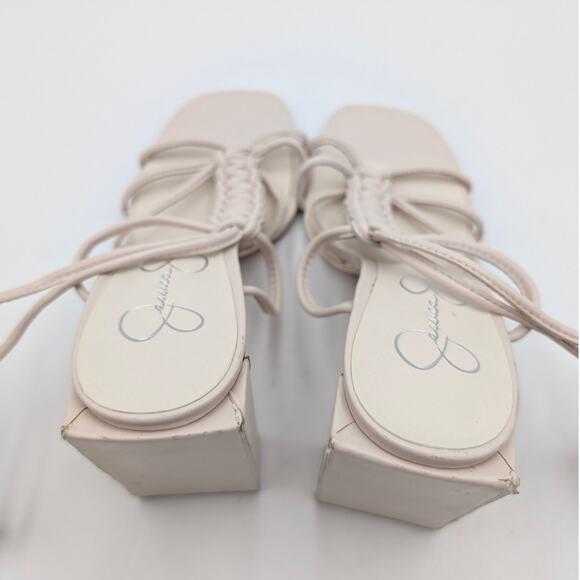 Jessica Simpson Maena Ankle Wrap Heeled Sandals Women's Ivory Size US8.5M EU39 - Picture 15 of 15